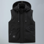 Suures suuruses S-8XL Mood Talvised Varrukateta Parkad Meestele &Uuml;ler&otilde;ivad Kapuutsiga vabaaja Paksud topid Joped Meeste soojad vestid S must