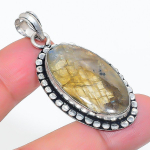 Natural Labradorite Gemstone 925 Sterling Silver Jewelry Pendant 1.97 a1k25