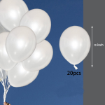 20tk 12-tollised p&auml;rlvalged lateks &otilde;hupallid s&otilde;brap&auml;evaks, pulmadeks, s&uuml;nnip&auml;evapeo kaunistamiseks, &otilde;hupallid 12INCH