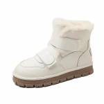 Ehtsast nahast seemisnahast poolsaapad naiste talvesaapad l&uuml;hikesed pl&uuml;&uuml;sised soojad lumesaapad vabaajajalatsid Lamedad platvormid naiste kingad Botas 35