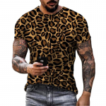 Suvine loominguline mood 3D HD-printimine T-s&auml;rk Meeste isiksus Leopard Trend Retro Harajuku Street Hip-hop vabaaja top s&auml;rk S valge