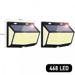 4 tk 468 LED-ga p&auml;ikesevalgusti v&auml;listingimustesse, liikumisanduriga, veekindel p&auml;ikese-LED-valgusti, 3 režiimi, p&auml;ikesevalgusest toidetav, aiakaunistuseks 2pcs