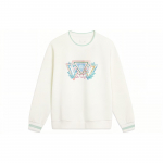 Li Ning spordielustiili seeria Geomeetriline lilleline avar &uuml;mmarguse kaelusega dressipluus Naiste dressipluus Off-White AWDT374-1 XL