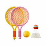 Laste sulgpallitennisekomplekt koos Shuttlecocki tennisereketidega rannam&auml;nguasjade jaoks M&auml;ngige algajatele m&auml;ngijatele, poistele, siseruumides, &otilde;ues