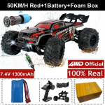 Uus kiire maastikus&otilde;idu 4WD RC auto 50KM/H v&otilde;i 80KM/H &uuml;liharjadeta kiirraadio 4x4 maastikus&otilde;iduk &uuml;likiire triiviga v&otilde;idus&otilde;iduauto 50KM/H punane