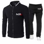 2023. aasta kevads&uuml;gis N7 Mass Effect Logo Prinditud &Uuml;markaelusega puuvillased t&otilde;mblukuga dressipluusid+populaarsed spordip&uuml;ksid, &uuml;hev&auml;rvilised trendikas komplekt S