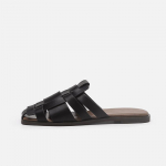 Mood 2024 Retro Risti kootud rihmaga sussid Naiste varba kattega Gladiator sandaalid Lamedad Loaferid Daamide V&auml;litingimustes Rannaklotsid Suvi 4.5 must