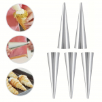 5-osaline komplekt roostevabast terasest kreemjas sarvevormid &ndash; koonusekujulised Taani saiarulli sarved Five Packs Of Cone Tubes