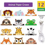 12 tk Džungliloomade M&uuml;ts Peapael Džunglisafari L&otilde;vi Kaamelipardus Elevant Laste S&uuml;nnip&auml;evapeo Kroonim&uuml;ts Džunglipidu M&auml;ngum&uuml;tsid