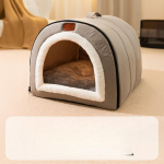 S&uuml;gis- ja talvine koerte tavaline tepitud kaasaskantav pesa kassipesa V&auml;ike ja keskmise suurusega koer Jurt Kennel Lemmikloom suletud paksenenud pesa L-50 * 40 * 35cm