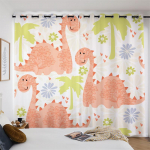 Lastetoa kardin multikas armas dinosaurus digitaaltr&uuml;kiga kardin magamistuba elutuba akna kardin 2 t&uuml;kki &ouml;&ouml;siga &uuml;laosa 2x50W100H(CM)&Grommet Top