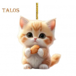 Kassi ripatsiga auto tahavaatepeegli v&otilde;lu akr&uuml;&uuml;list kassipoegade auto sisekujundus J&otilde;ulupuu rippkaunistus koduakna jaoks Cat