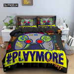 3D-prinditud voodipesukomplekt Unisex T&auml;iskasvanud Teismelised M&auml;ngukuninganna Kuningas &Uuml;hekohaline tekikott koos padjap&uuml;&uuml;ri ja voodipesuga EU single(135x200cm) blue