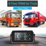 Juhtmevaba auto Tpms rehvir&otilde;hu andurid p&auml;ikeseenergia rehvir&otilde;hu j&auml;lgimiss&uuml;steem temperatuurialarm 6 ratta rehvi v&auml;line andur must