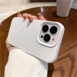 Luksuslik vedel silikoon&uuml;mbris iPhone 13 14 15 Pro Max 11 12 Mini X XS XR Plus kaamera kaitse p&otilde;rutuskindel kate iPhone 16 Pro Max valge