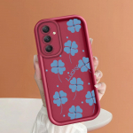 Pehme silikoonist ruudukujulise redeliga printimismustriga telefoni korpus T&auml;iskaanega kaamera p&otilde;rutuskindel kaitse kummist &uuml;mbris Samsungile Samsung A20 tumepunast v&auml;rvi