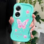 V&auml;rvitud muster Big Wave Edge pehme silikoon materjal Macaron telefoni &uuml;mbris p&otilde;rutuskindel kaitsev kummist &uuml;mbris OPPO Reno Realme jaoks OPPO A60 valge