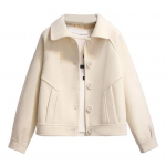 Lady Fall talvevillane mantel k&uuml;ljetaskutega Kapuutsiga &uuml;herealine lahtine pleed M beež