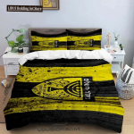 Beitar Jerusalem FC Kogu hooaja kaheinimese voodipesukomplekt 3-osaline tekikomplekt Vooditekk Voodilina Kahekohaline Kuninglik Tekikate Kodutekstiil 218x177cm 86x70in