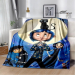 3D C-Coraline multikas tr&uuml;kiga tekk flanell soojad tekid pehme ja mugav tekk voodivooder s&uuml;nnip&auml;evakingitus kodutekstiil 80x100cm