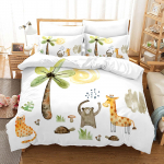 P&otilde;hjamaade Metsa Multifilm Loomadega Tr&uuml;kitud 3D Voodipesukomplekt Tekikott Padjap&uuml;&uuml;r Twin Full Queen King Laste Voodipesu Laste Kingitus EU single(135x200cm)