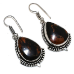Mahogany Obsidian handmade 925 Sterling Silver Jewelry Earring 2.13 C4Z63