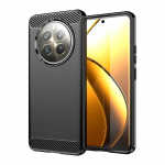 Realme 12 Pro Plus &uuml;mbrisele Realme 12 Pro Plus 5G kaanega harjatud kummist p&otilde;rutuskindel TPU kaitsev telefoni&uuml;mbris Realme 12 Pro Plus Realme 12 Pro Plus must
