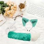 Faux Plush Ears and Tail Set Anime Dress up Headpiece Cat Halloween Costume