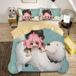 Armas Spy x Family Anya tekikate, Anime Spy Family voodipesukomplekt, Poiste T&uuml;drukute &Uuml;he Twin Queen suurusega tekikate 140x210cm 2pcs