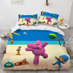 Pocoyo voodikomplekt 3D-tr&uuml;kiga tekikott ja padjap&uuml;&uuml;r 2/3 tk Kahekohaline T&auml;issuuruses Queen-size King-size Tekikott Kodutekstiilid Laste kingitused 135x200cm-2pcs