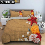 Mere&auml;&auml;rne rand 3D tekikott Voodipesukomplekt Tekk Linased padjap&uuml;&uuml;rid Tekikate Kodu kaunistus &Uuml;heinimese Kahekohaline Twin King Queen 70x133cm 2pcs beige