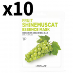 Lebelage Fruits Shine Muscat Essence Mask Pack (10 Sheets) &ndash; Hydrating & Brightening Face Masks