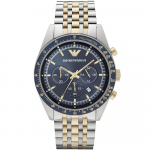 Emporio Armani AR6088 kronograafi kahetooniline roostevabast terasest meeste k&auml;ekell 46 h&otilde;be