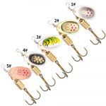 5TK/6,7CM-5,8G Lusikap&uuml;&uuml;gi Spinner S&ouml;&ouml;t P&ouml;&ouml;rlev metallist Treble Hook Forellip&uuml;&uuml;gi Lusikas Landid valge