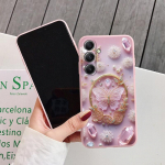 Butterfly Stars &uuml;mbris iPhone'ile Samsung A55 S24 FE S25 M35 A06 Xiaomi Redmi Note 13 Pro 14C Huawei Honor 200 p&otilde;rutuskindel kriimustusvastane matt telefoni kaas iPhone 12 Pro roosa