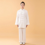 Kanepil&otilde;ng Puuvill Pluss Siid Tai Chi Riietus Treeningriietus Esinemisriietus Tai Chi Riietus Meestele ja Naistele V&otilde;itluskunstid Kung Fu Riietus L valge