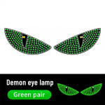 2 tk auto LED Devil Eye dekoratiivvalgusti tagumine hoiatustuli punane d&uuml;naamiline deemonisilmad atmosf&auml;&auml;rivalgus auto kaunistuse tarvikud roheline