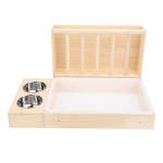 K&uuml;&uuml;liku Heinas&ouml;&ouml;tur koos Liivakastiga 2 Roostevabast Terasest Kaussi Mustustpidav Puidust K&uuml;&uuml;liku S&ouml;&ouml;tmisn&otilde;u L