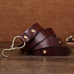 Nahast paksendatud taimpargitud veisenahast v&ouml;&ouml; Meeste nahast konks Retro vasest isikup&auml;ra Trendikas meeste p&uuml;ksirihm 125cm