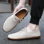 Meeste v&otilde;rkjalatsid Hingavad Mehelikud Suvised Jalan&otilde;ud Kerged Vabaaja Mokassiinid V&auml;lisjalan&otilde;ud Libisemiskindlad Meeste Slip-on Kingad 46 beež