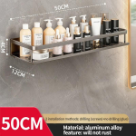 Vannitoa rack Vannitoa riiul WC-ruum Alumiiniumist ripprest Vannitoa korraldaja Riputa seinale 50cm-A hall