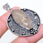 Golden Rutile Handmade 925 Sterling Silver Jewelry Pendant 2.01 m2a49