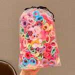 200 TK Naiste T&uuml;drukute V&auml;rvilised Nailonist Elastsed Juuksekummid Hobusesaba Hoidmiseks V&auml;ikesed Juuksepaelad Kummipaelad Scrunchie Juukseaksessuaarid(KARBIL) 200pcs（Color random）