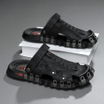 Suur suurus 46 Luksuslikud Meeste Nahast Sussid Sandaalid Mugavad Hingavad vabaajajalatsid Meeste Mood Tossud Vaba aeg Meeste Sussid Slaidid Jalatsid Meesed 46 must