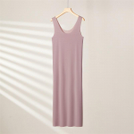 Suures suuruses &otilde;mblusteta kleidid naistele Summer Ice Silk Cool alusseelik alusseelik varrukateta aluspesu kleit M-5XL 4XL lilla