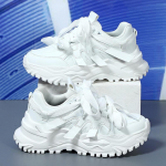 Roosad platvormtennised paarile paksu tallaga kingad naistele meestele mood 2025 luksuslikud robustsed kingad pealet&otilde;mmatavad tennised vabaaja kevadised tennised 41 valge