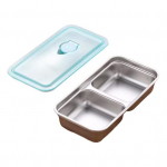 1/2 tk Suupistekarp Kahekordse sektsiooniga Roostevabast terasest N&otilde;u Lekkekindel Disain N&otilde;udepesumasinas Pestav Kast kastmete ja salatikastmete jaoks B