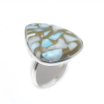 Copper Larimar Handmade 925 Sterling Silver Jewelry Ring Size 7 a8w48