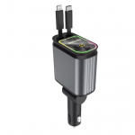 4 &uuml;hes autolaadija 120W PD+USB kiirlaadija 2 sisset&otilde;mmatava kaabliga, meeleoluvalgusti, t&auml;histaevas laevalgusti, kiirlaadimise adapter IOS-i ja Androidi telefonidele