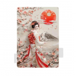Jaapani Geisha Kimono metallist silt, 2D elegantne Jaapani kirsi&otilde;ite kunstiplakat, kodu, tuba, kontor, izakaya, kohvik, stuudio seinakaunistus 20x30cm-